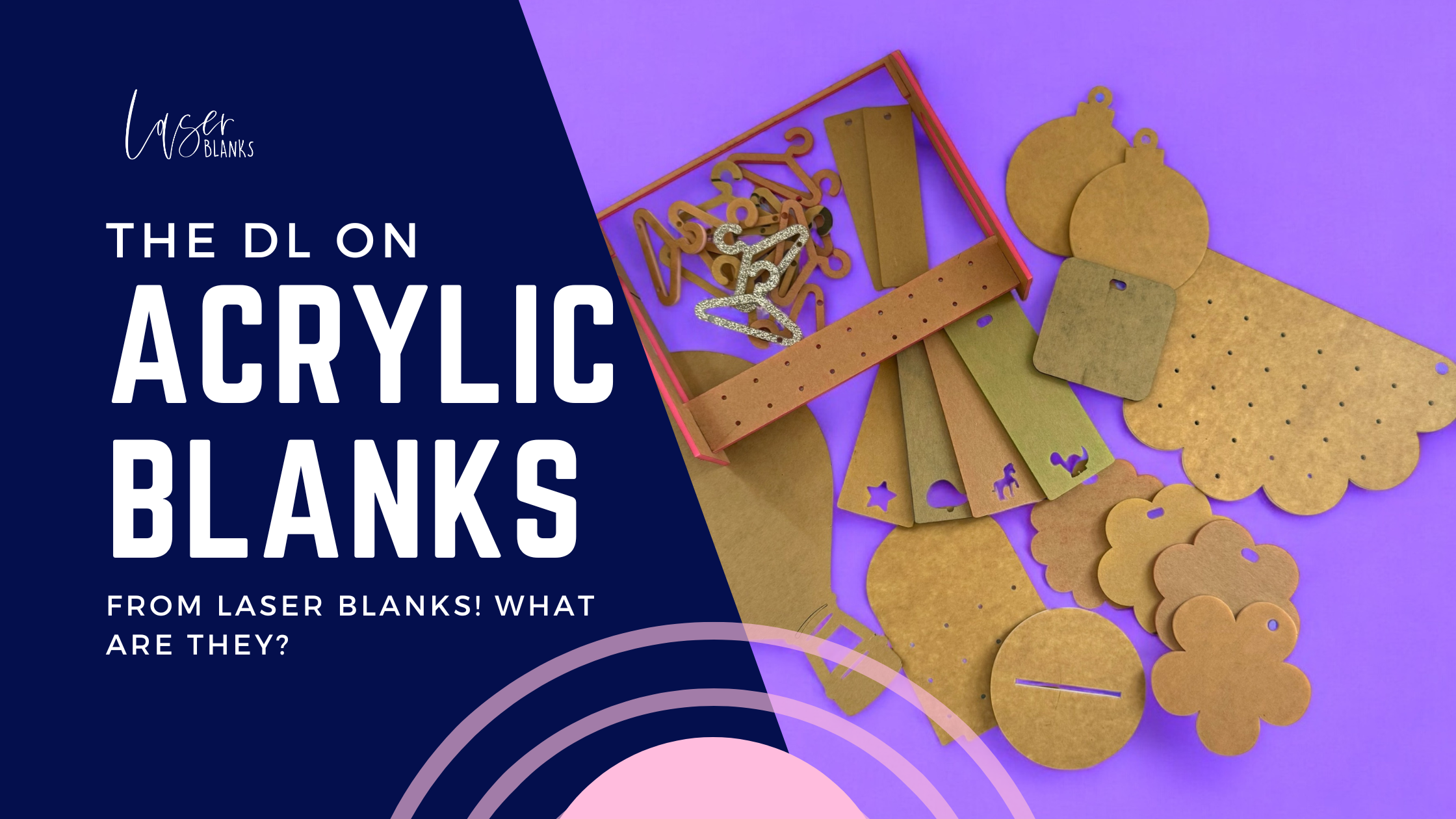 Pile of acrylic craft blanks in assorted shapes and colours