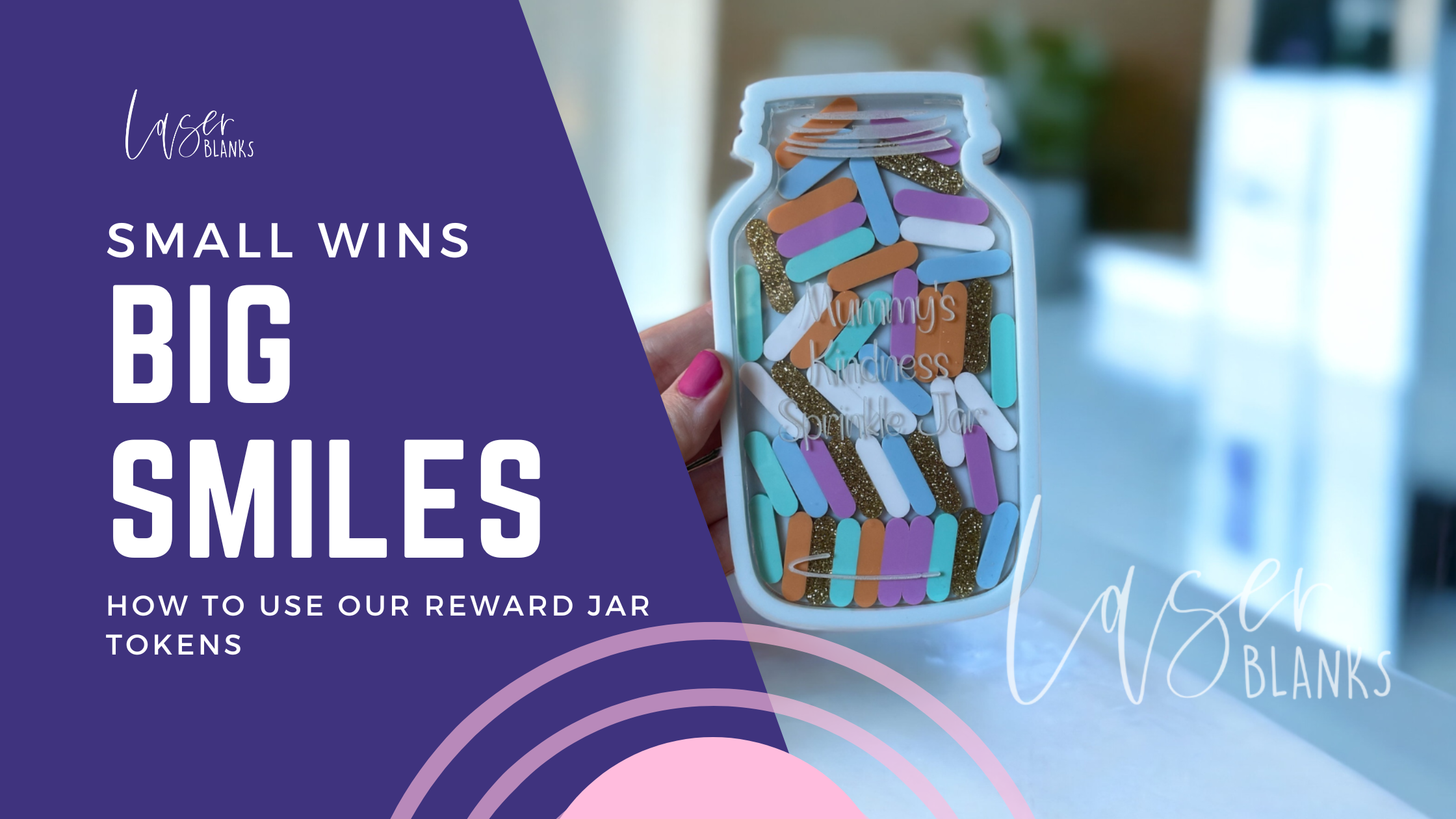 reward jar tokens made from acrylic to look like sprinkles