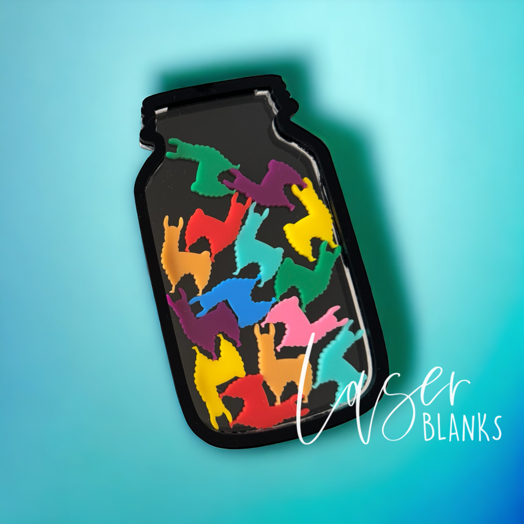 Brightly colored llama reward tokens for reward jars