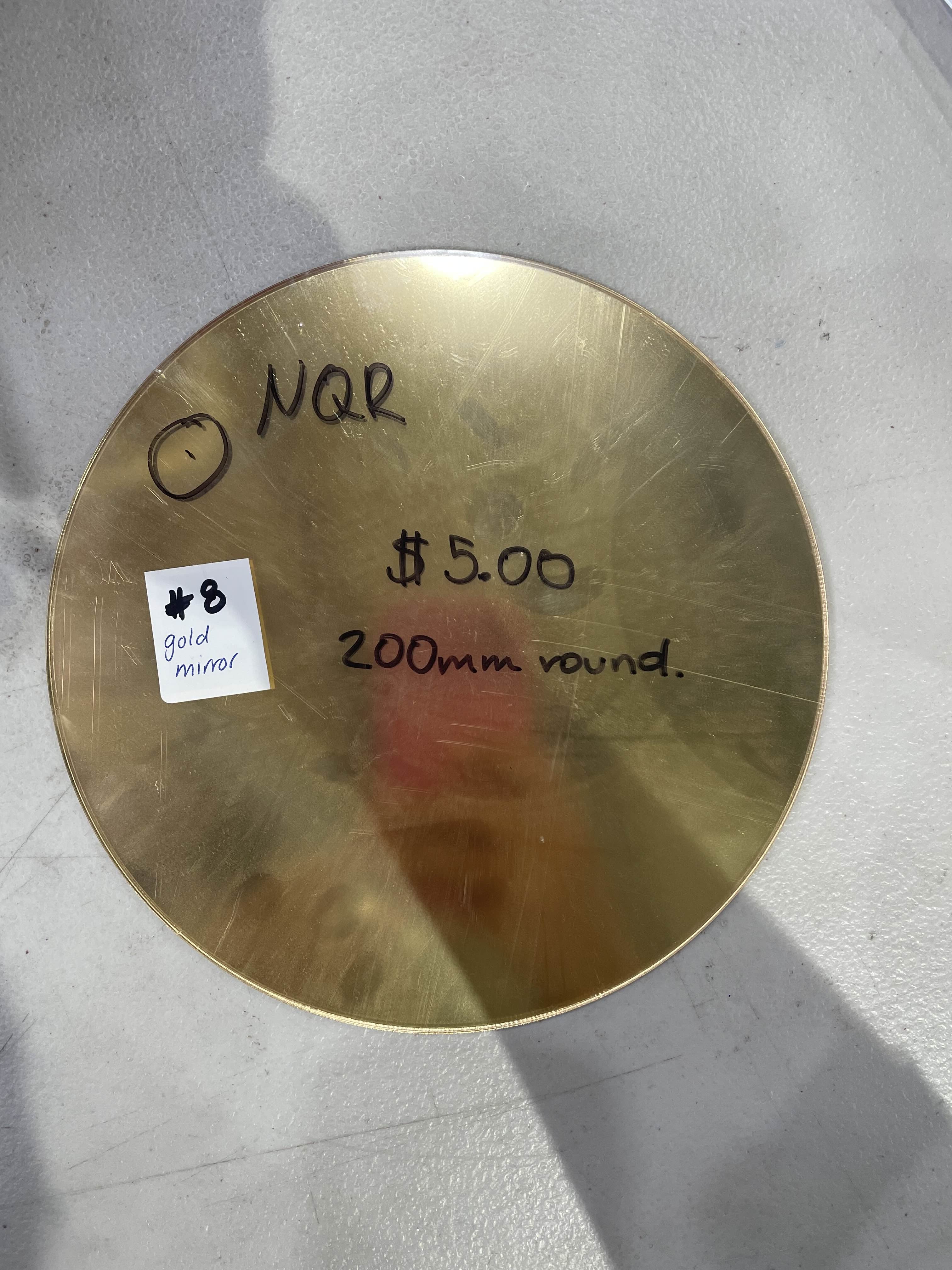 #8 Gold Mirror 200mm Round NQR