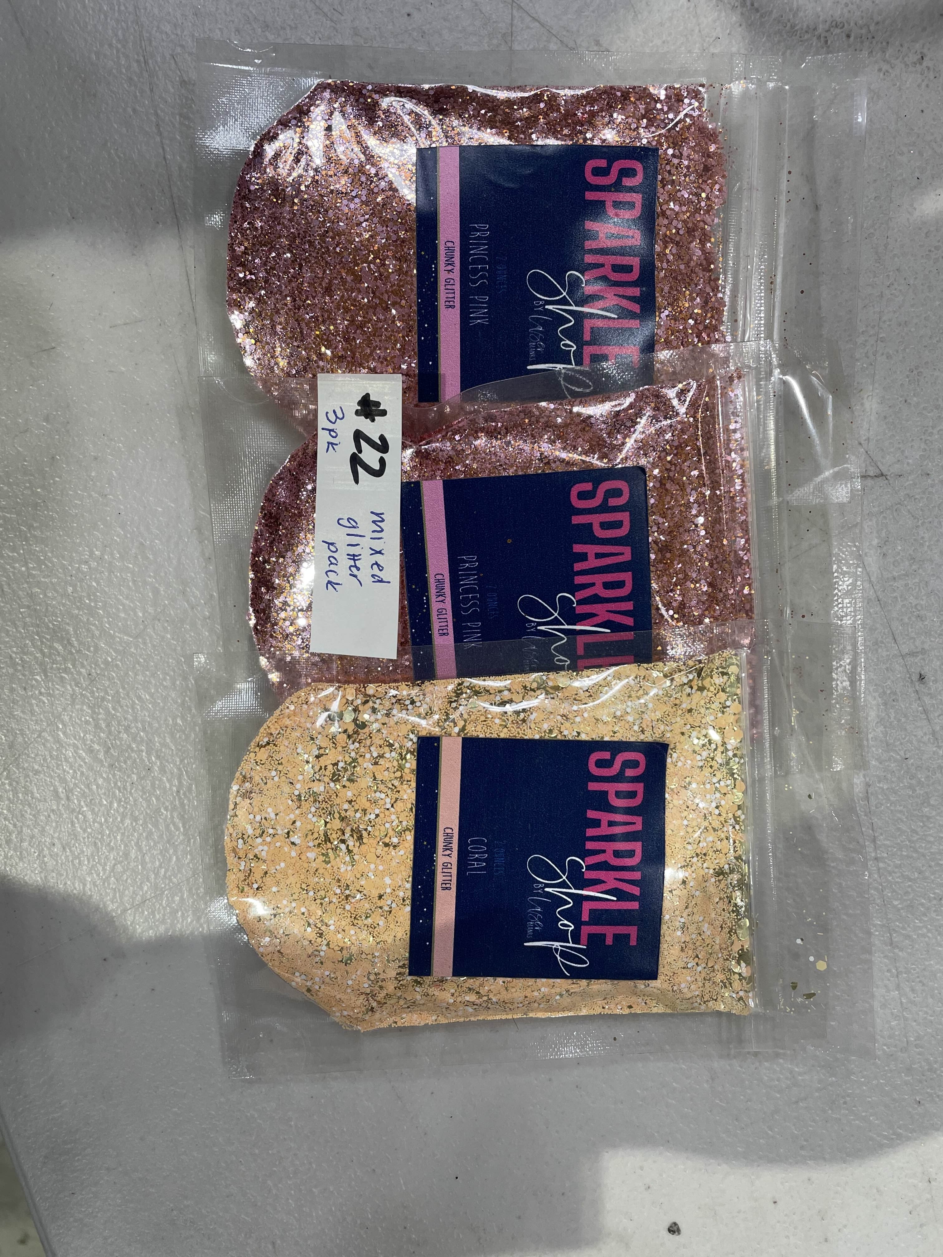 #22 - Mixed Glitter x 3 pack