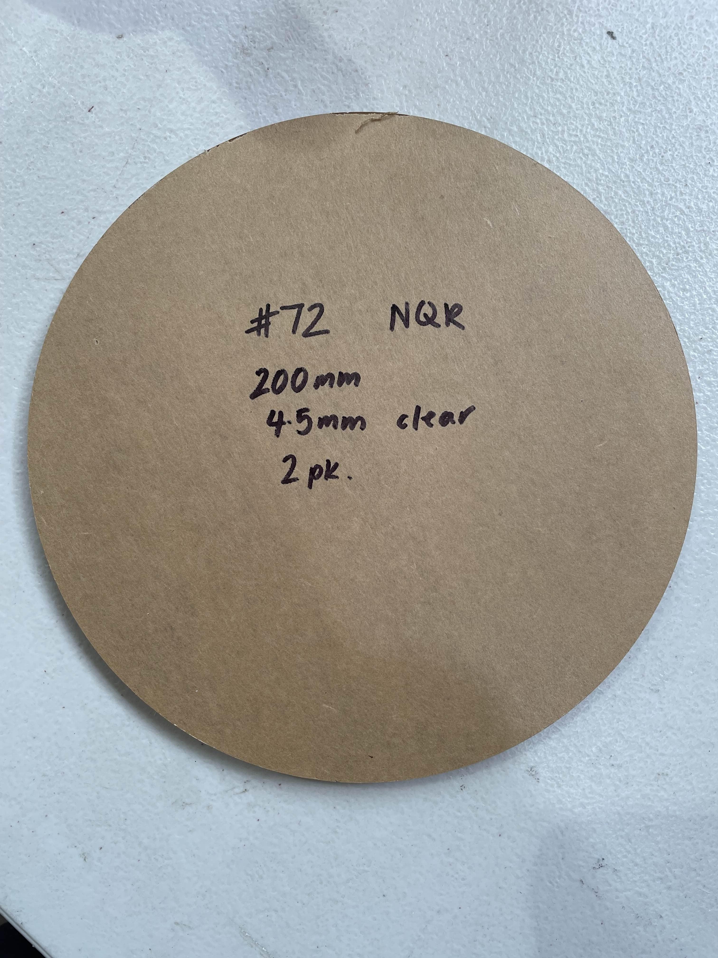 #72 - 200mm Round | 4.5mm Clear | 2 Pack