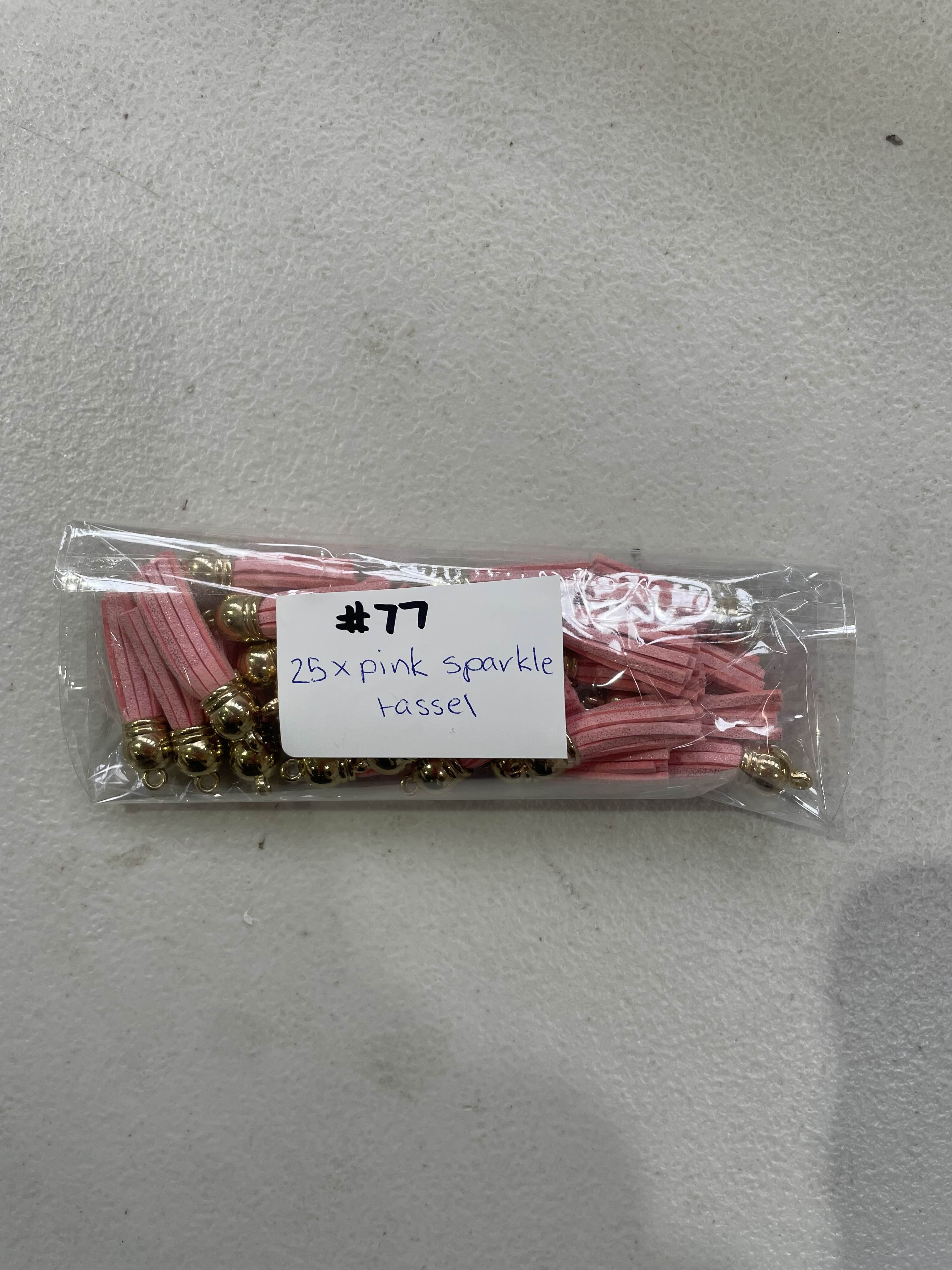 #77 - 25 x Pink Sparkle Tassels