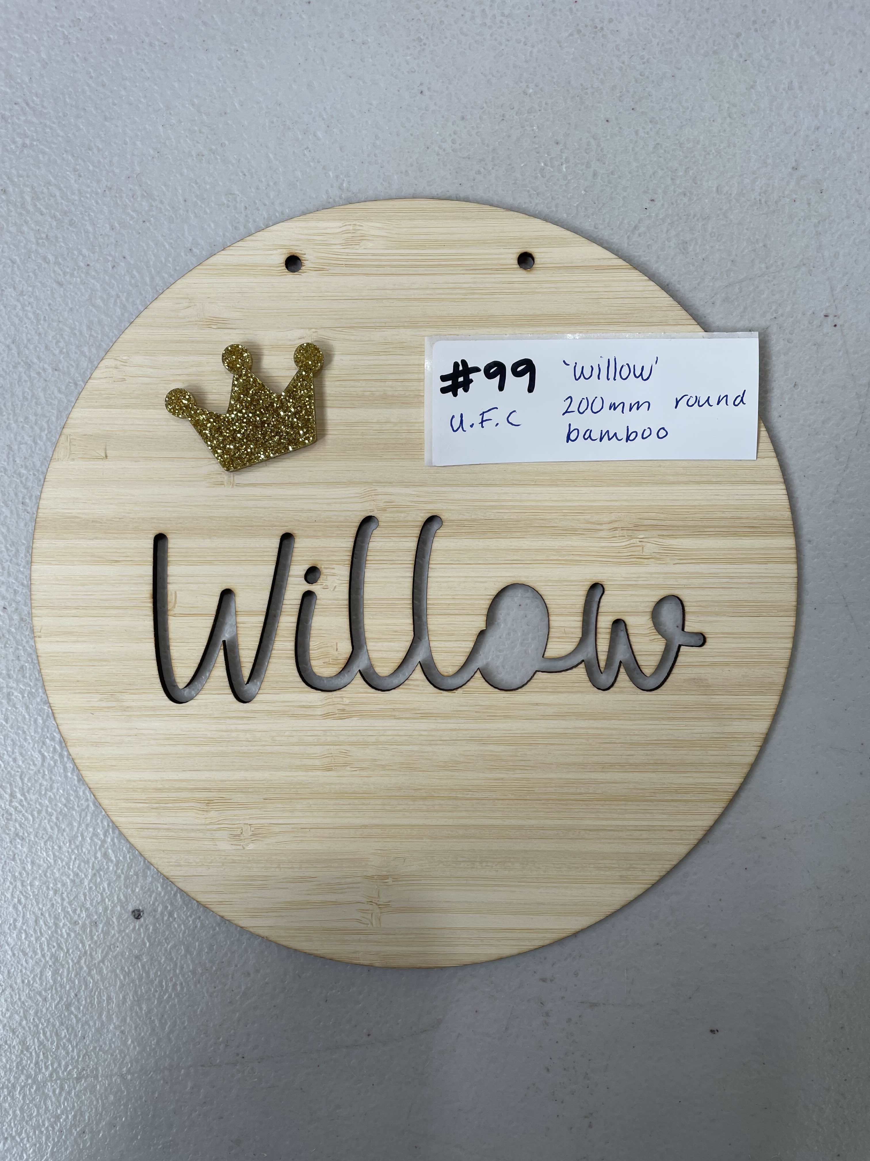 #99 - WIllow - Used for content | 200mm Round Bamboo