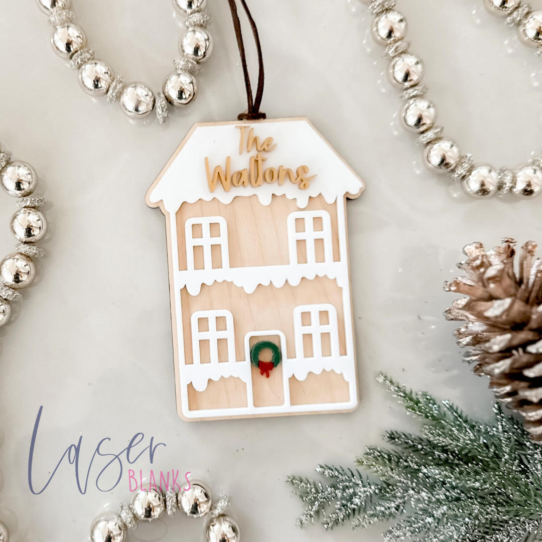 gingerbread house christmas ornament custom name
