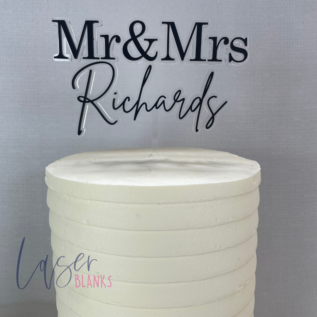 Mr & Mrs Name | Personalised Cake Topper