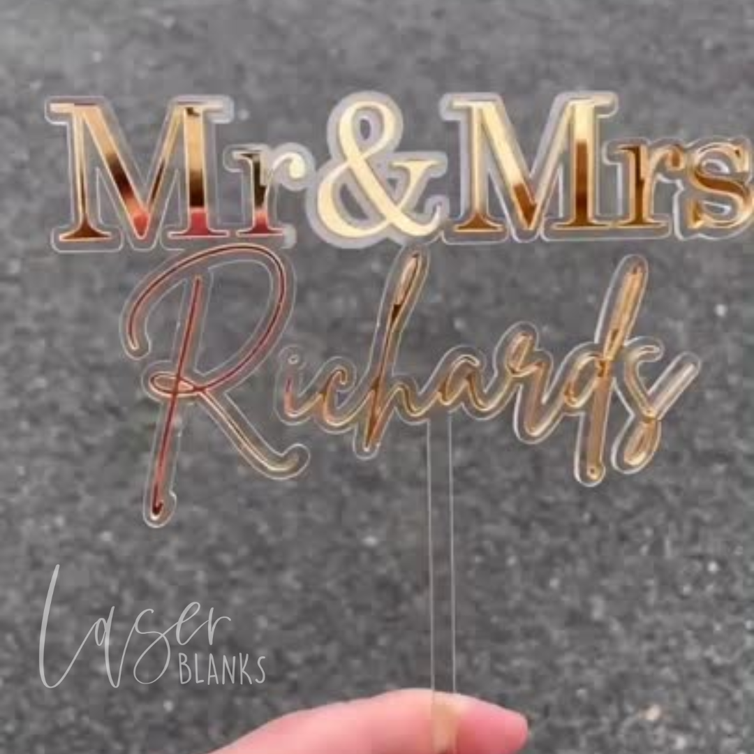 Mr & Mrs Name | Personalised Cake Topper