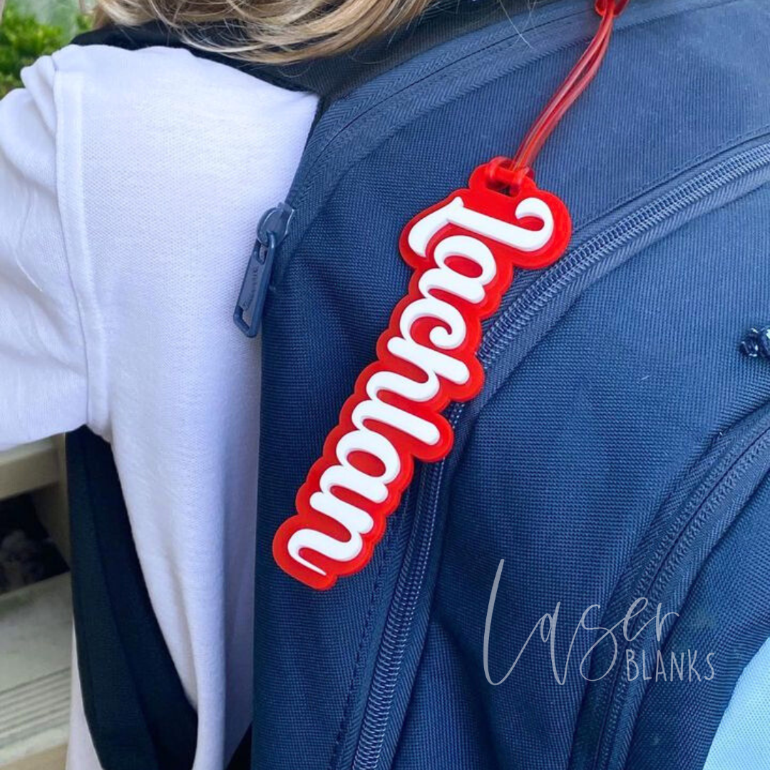 Personalised Name Bag Tag | Offset Layered Acrylic | Bag Tag