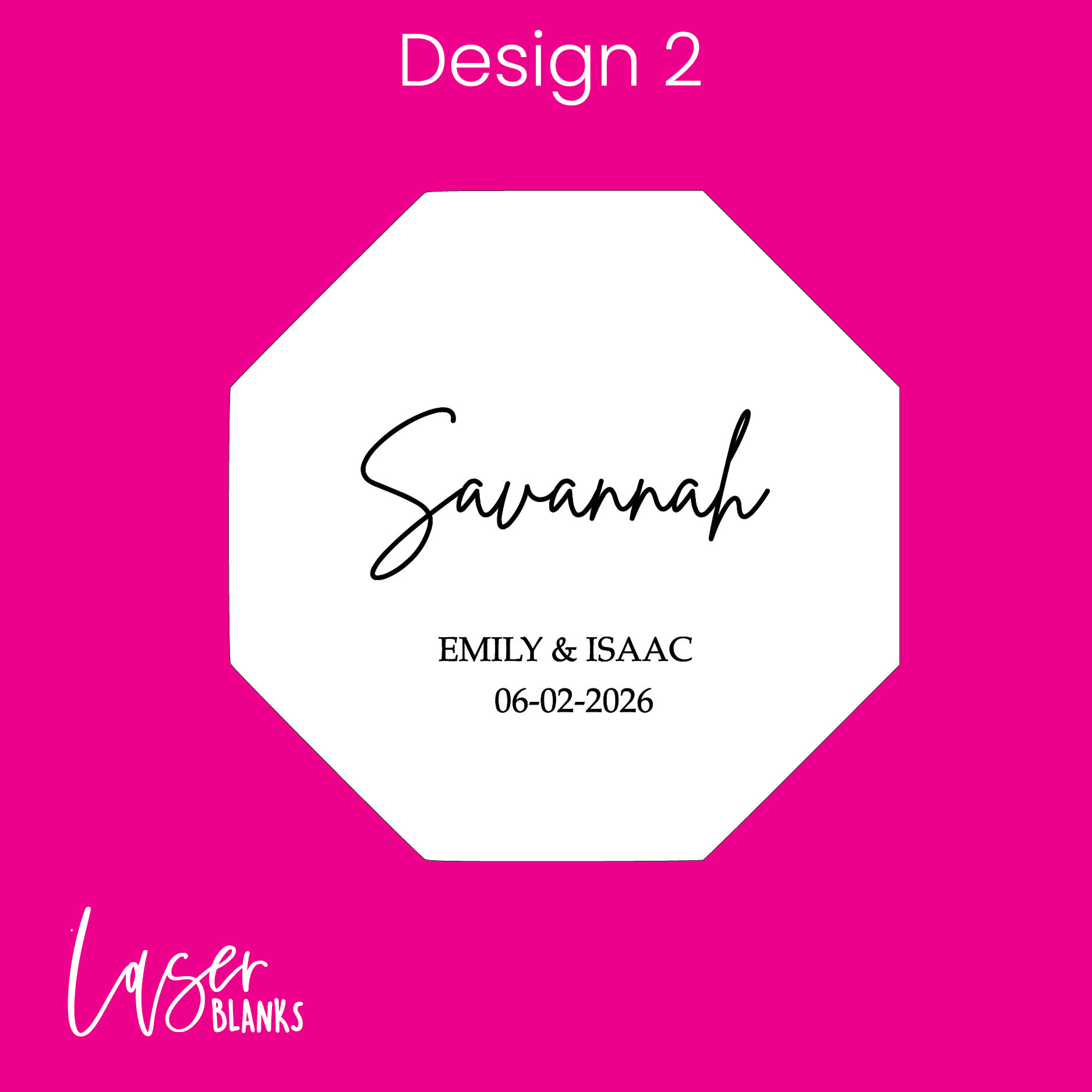 Engraved Octagon Place Cards