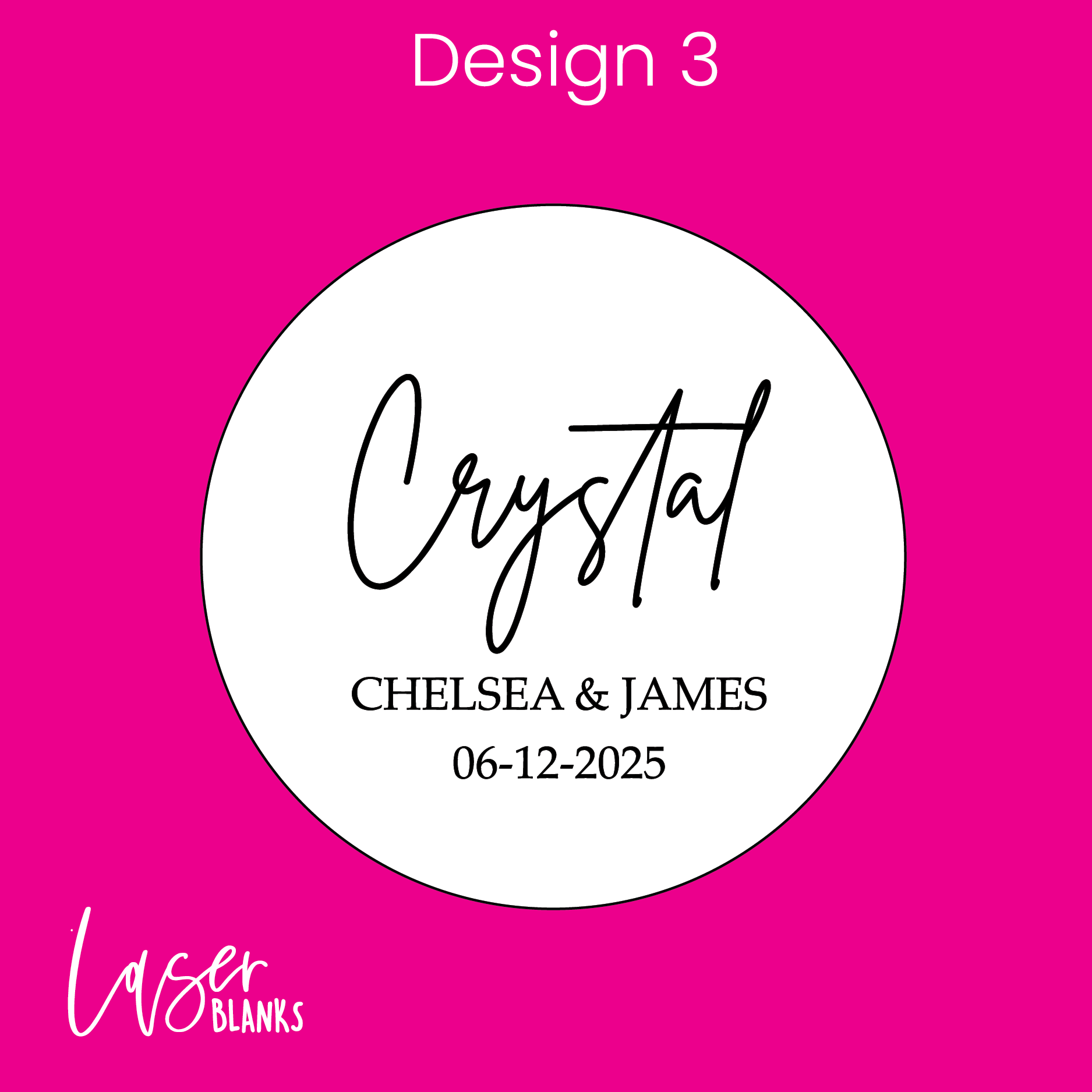 Mirror Round Place Card – Personalised Laser Engraving