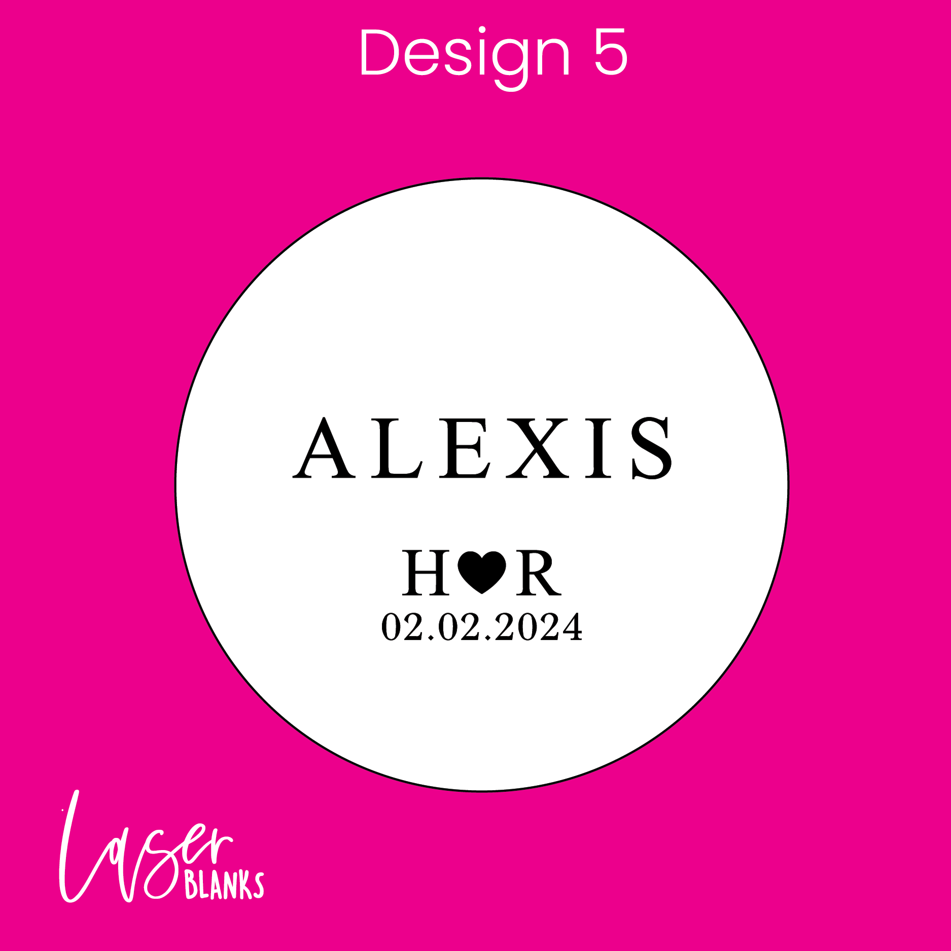 Round Place Card – Personalised Laser Engraved