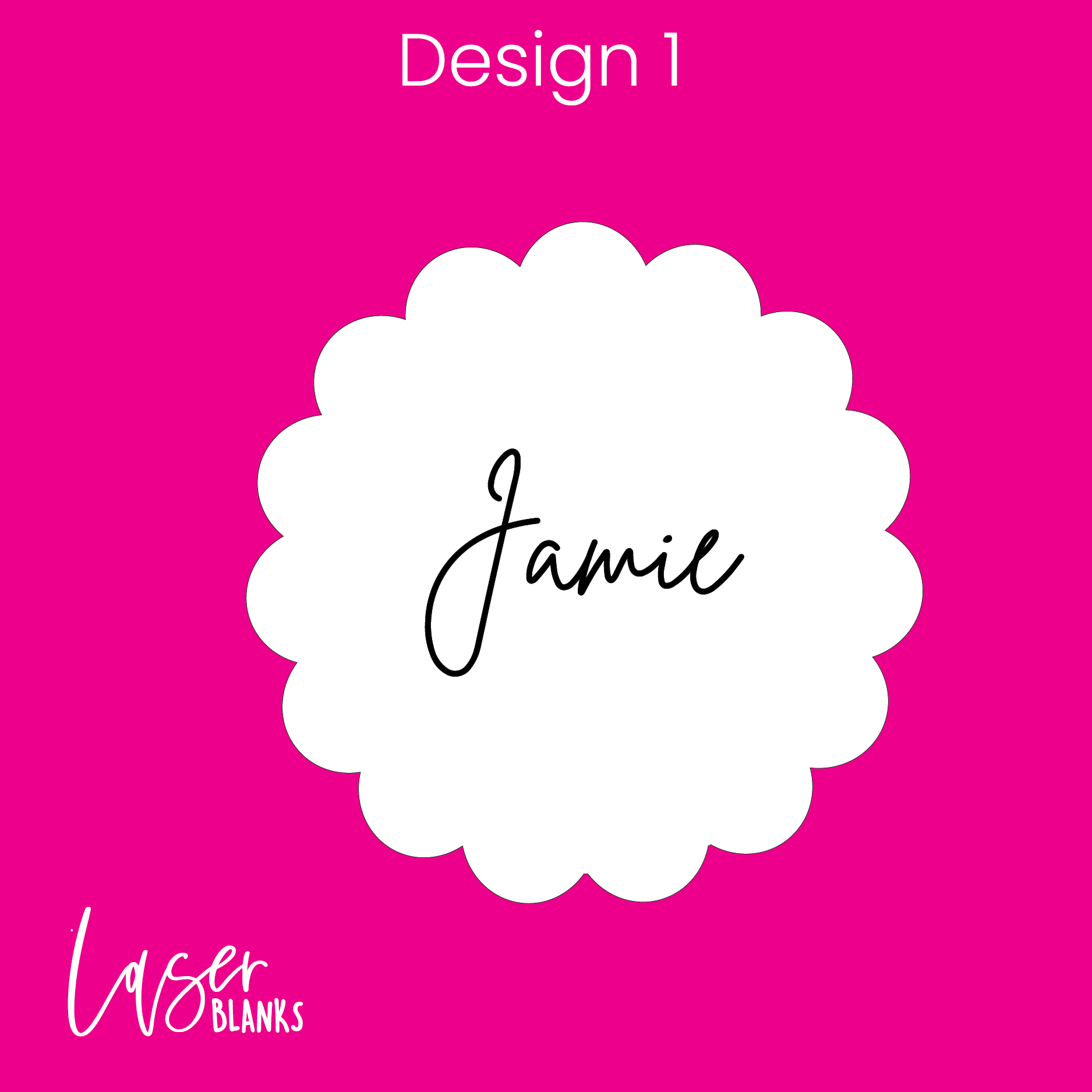 Laser Engraved Scalloped Wedding Place Card – Keepsake Design