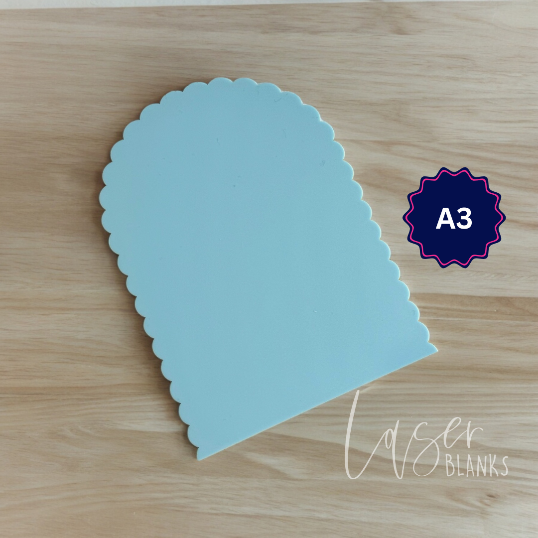A3 Scalloped Acrylic Blank Arch | 2mm & 3mm