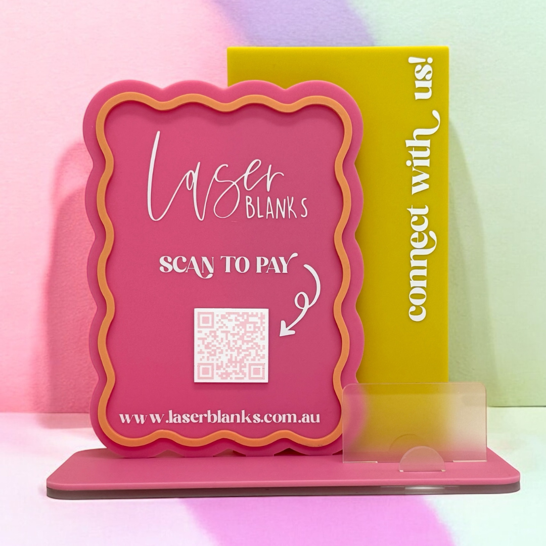 Retro Business Card Stand | Blank Signage | Business Card Holder