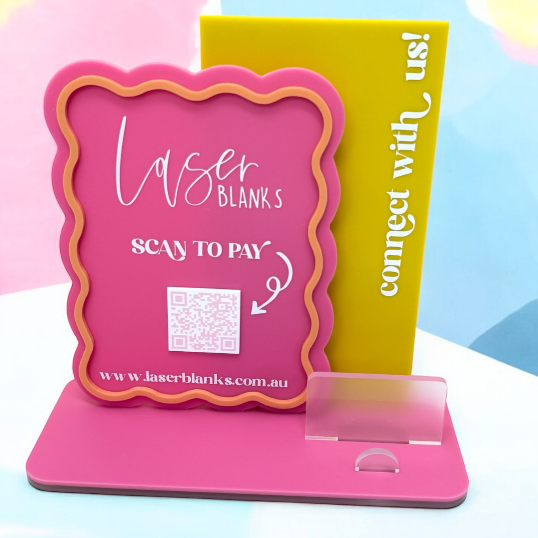 Retro Business Card Stand | Blank Signage | Business Card Holder