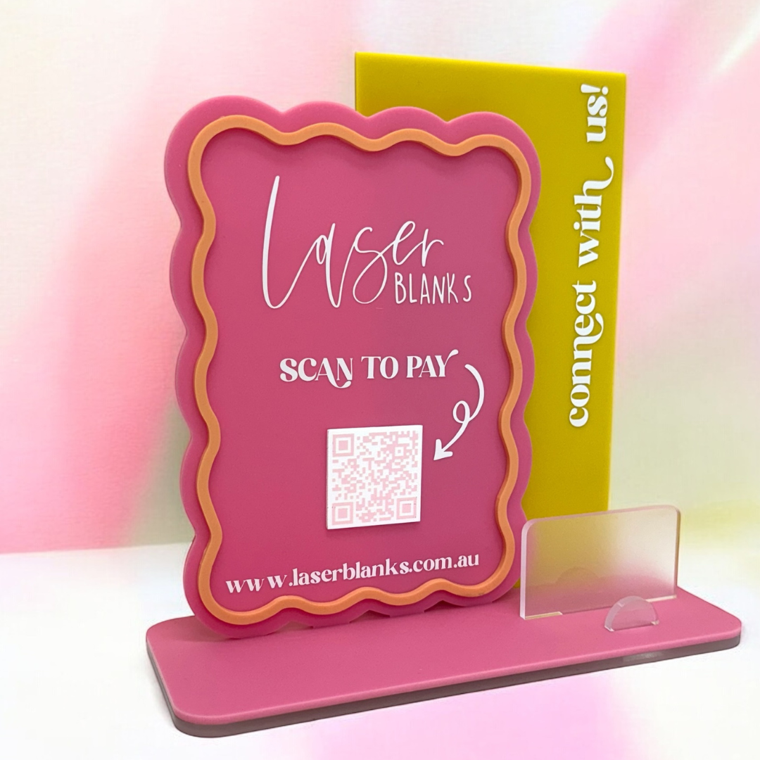 Retro Business Card Stand | Blank Signage | Business Card Holder