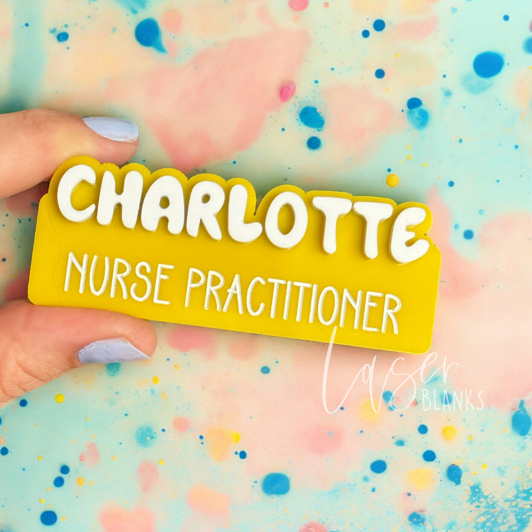 Personalised Occupation Badges | Nurse + Teacher Badges | Bubble Style Font
