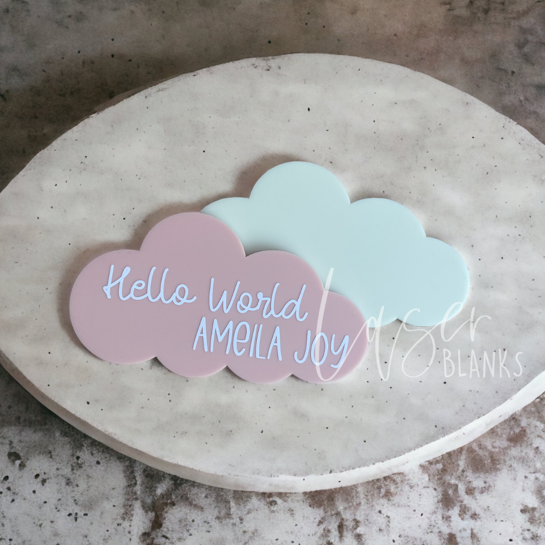 Fluffy Cloud | Announcement Blank | Acrylic Blank