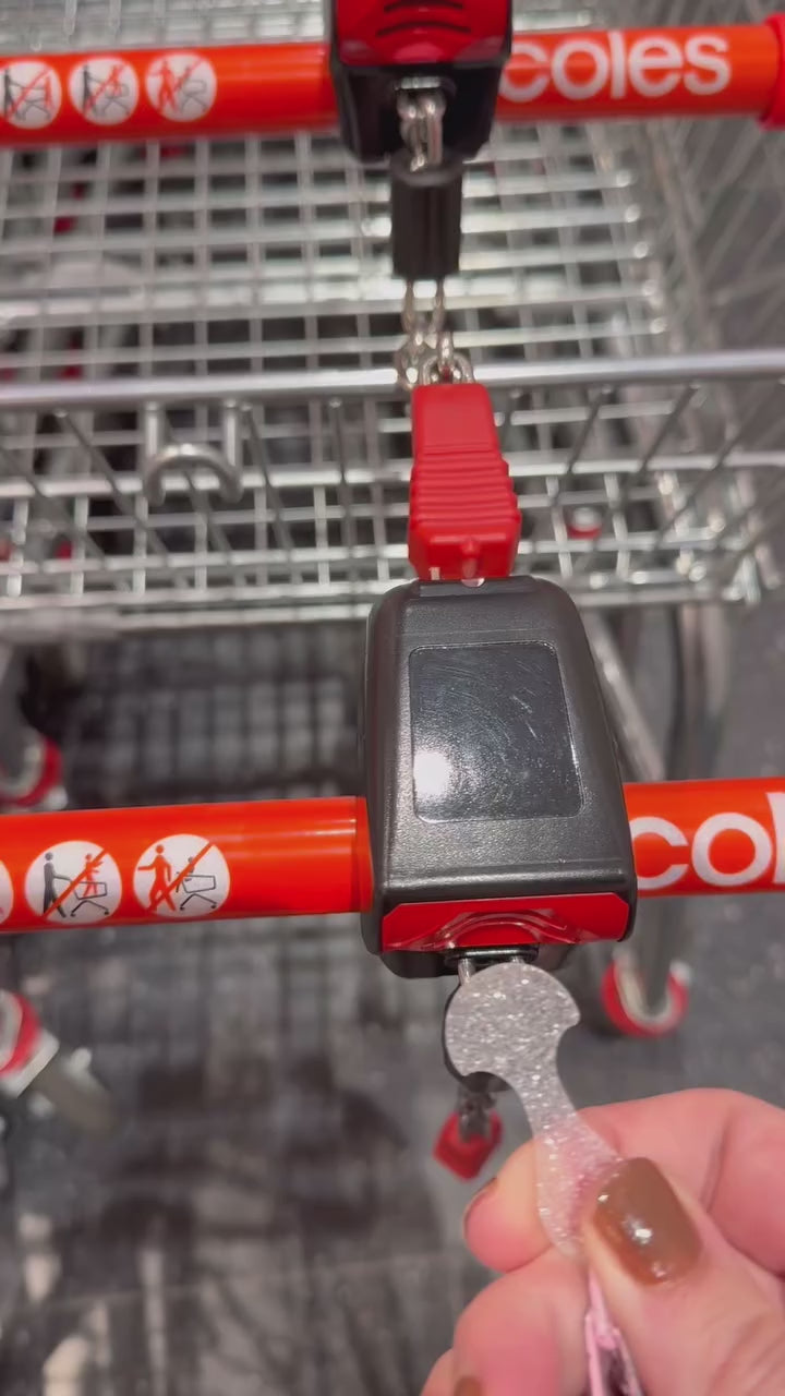 How to use a Laser Blanks trolley token at a Coles trolley coin slot