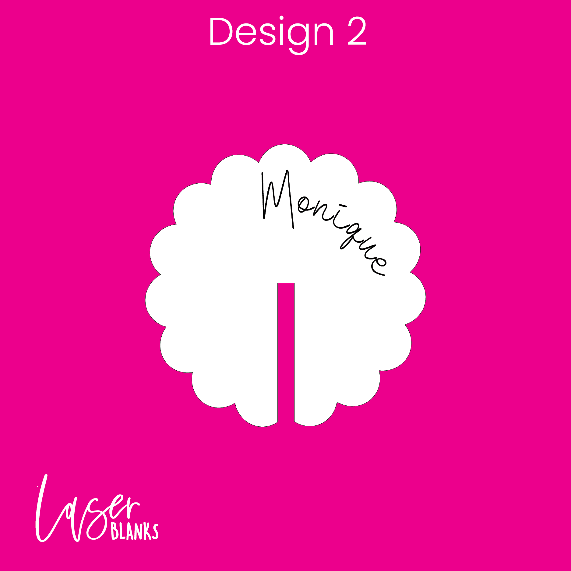 personalised Scalloped Acrylic Drink Topper – Mirror rose gold