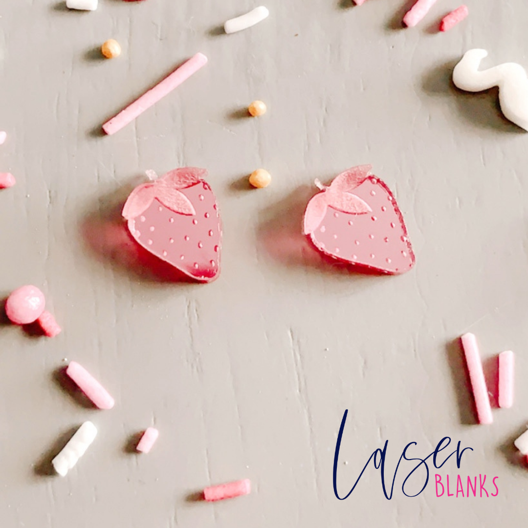 Strawberry Acrylic Earring Blanks Embellishments Craft Blanks