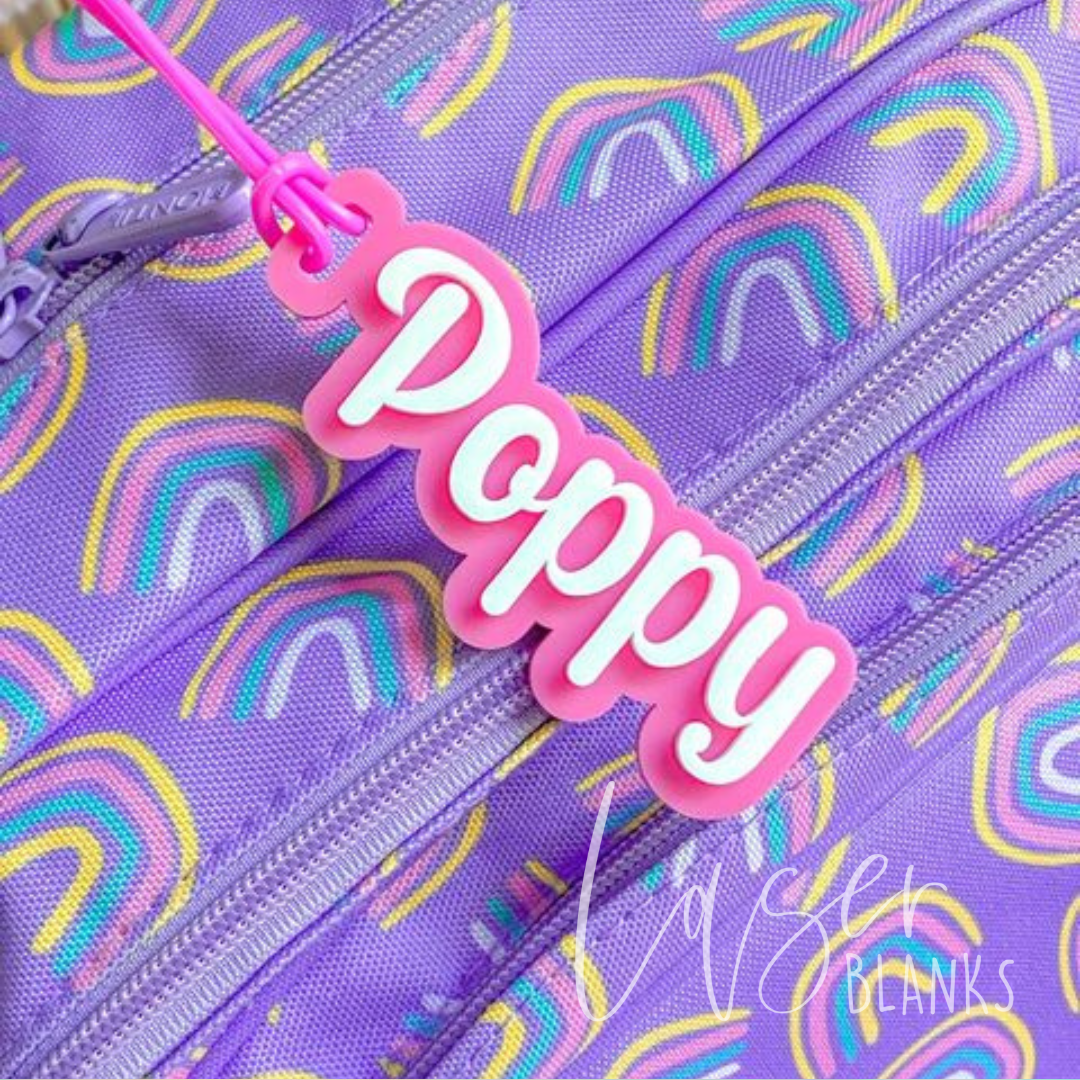Personalised Name Bag Tag | Offset Layered Acrylic | Bag Tag