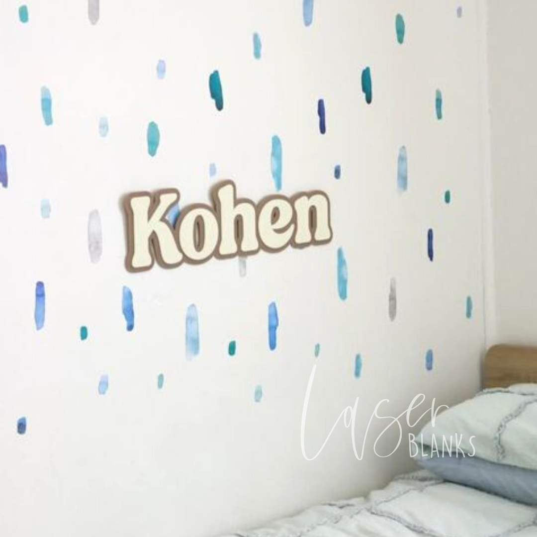 personalised double layer acrylic name plaque for wall display