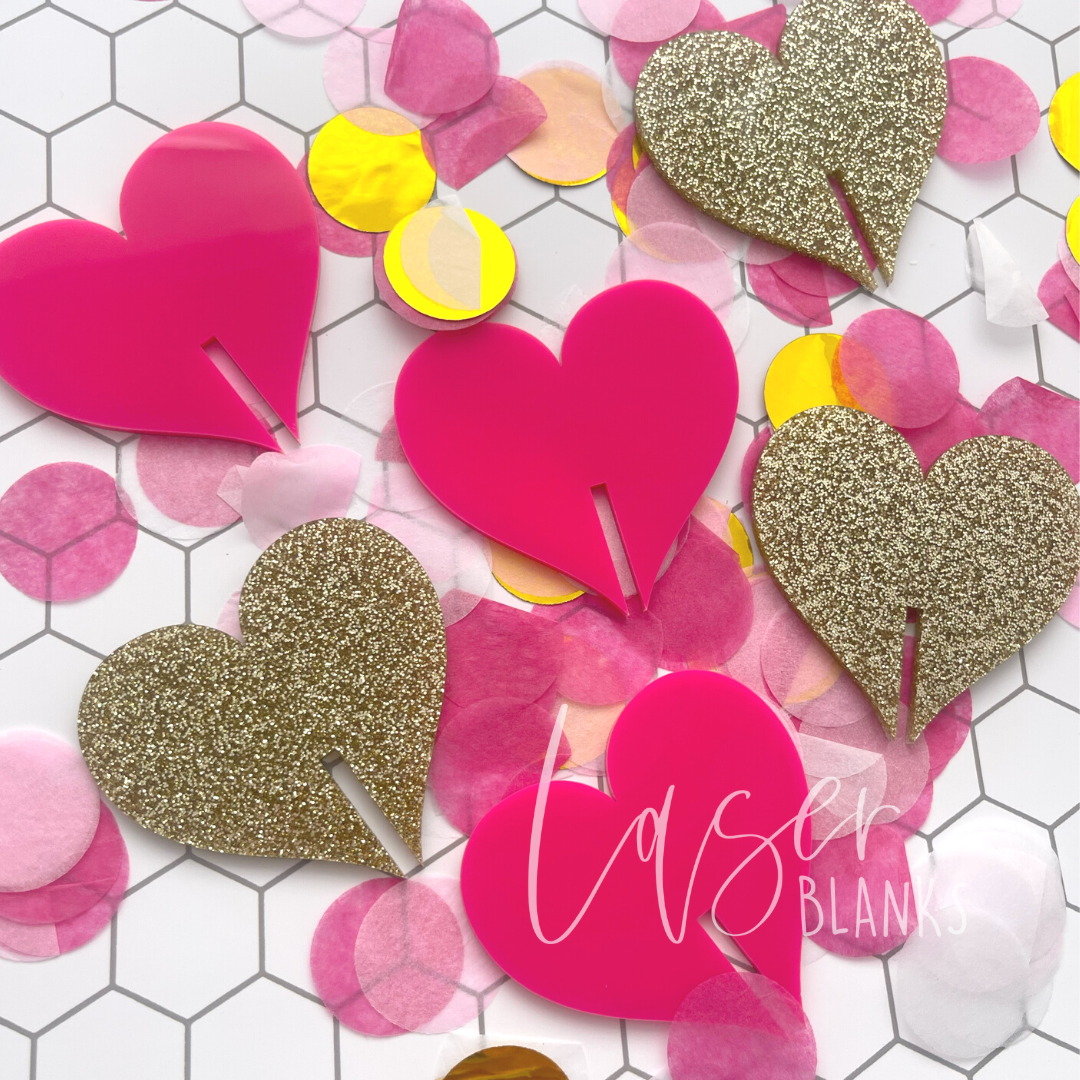 Heart Drink Toppers | Drink Disc | Acrylic Blank