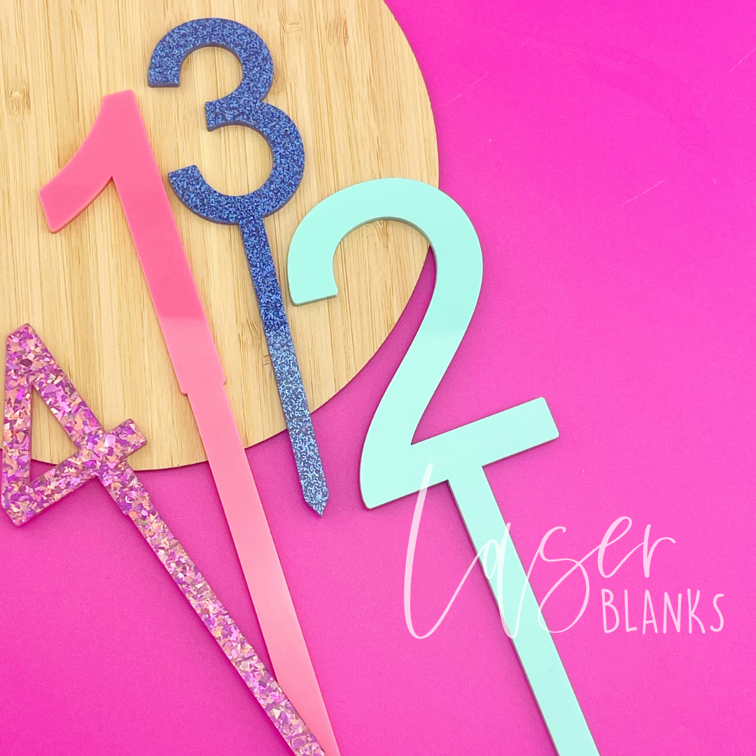 Large acrylic number cake topper – 10cm tall number