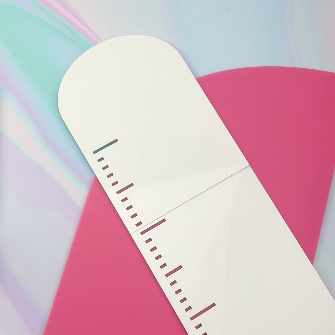 Full-sized acrylic growth chart blank with arched top