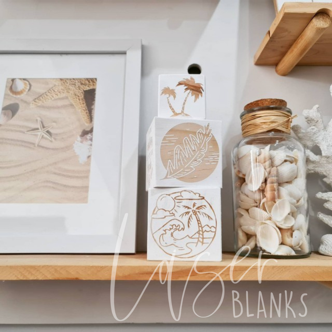 Raw Timber Blocks | 7cm | Cube