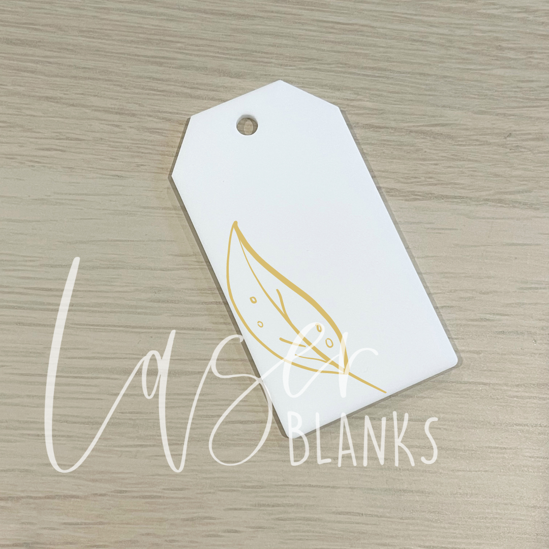 Rectangle acrylic tags available in multiple colours for personalisation