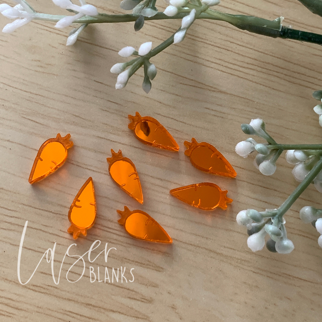 Carrot Acrylic Earring Blanks 10 Pack - Main Image