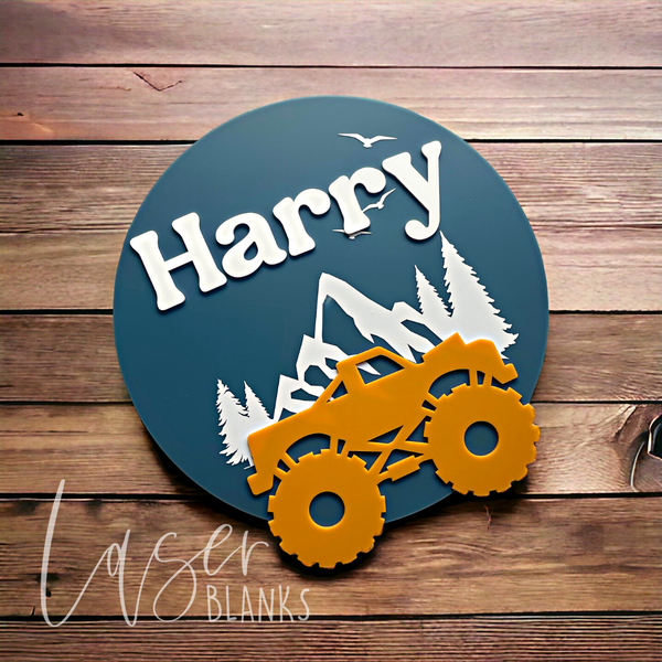 Harry's Outdoor Monster Truck Plaque