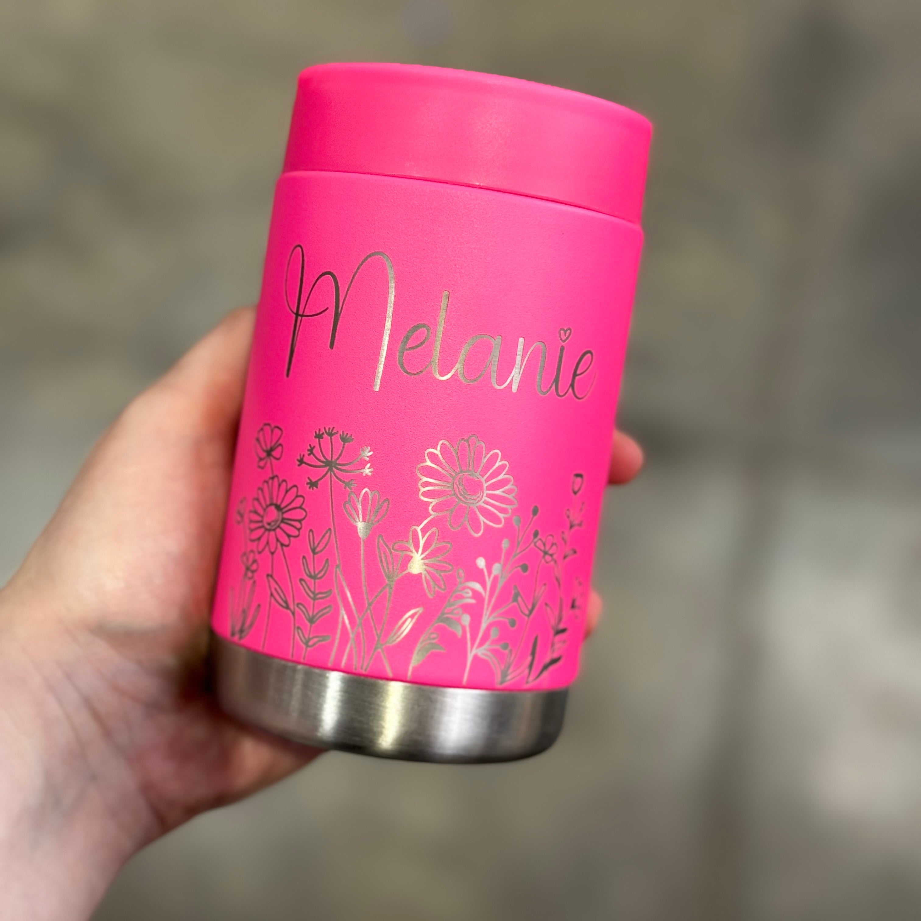 #1074 -Melanie wildflower can cooler hot pink
