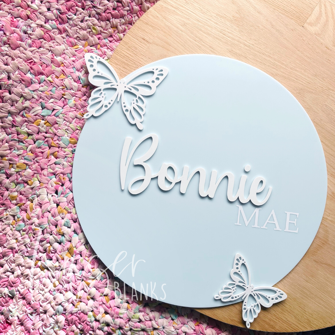 Butterfly Announcement Plaque | Layered Plaque Blank