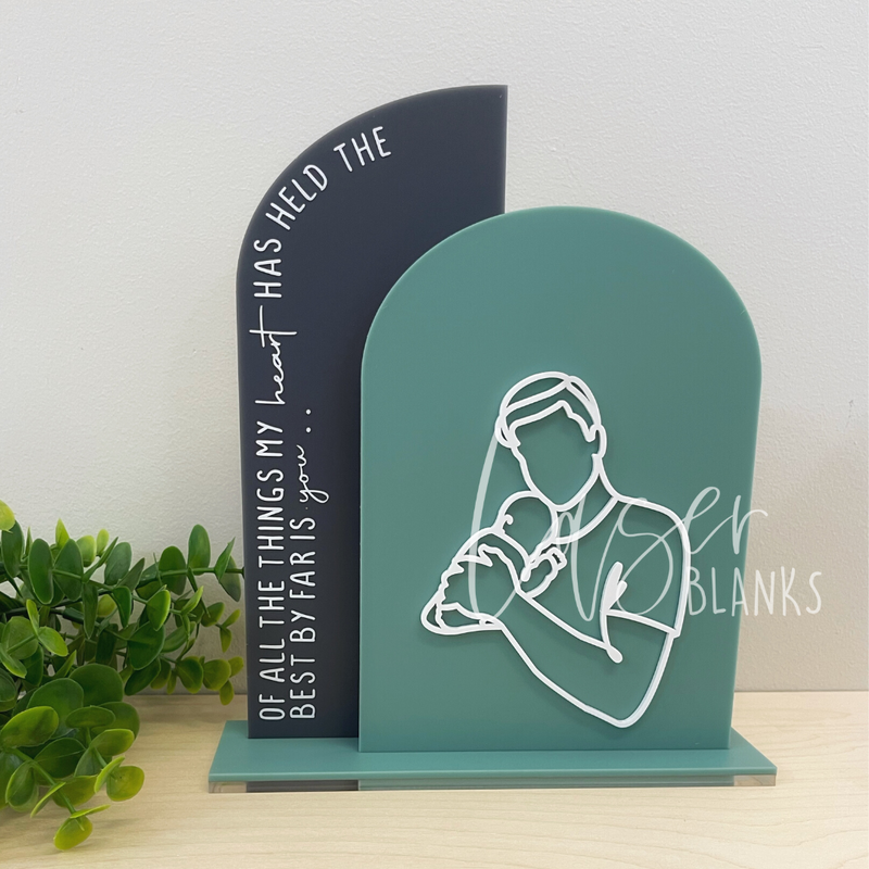 Arch + Tall Half Arch Double Slot Stand | Sign + Stand | Acrylic Blank