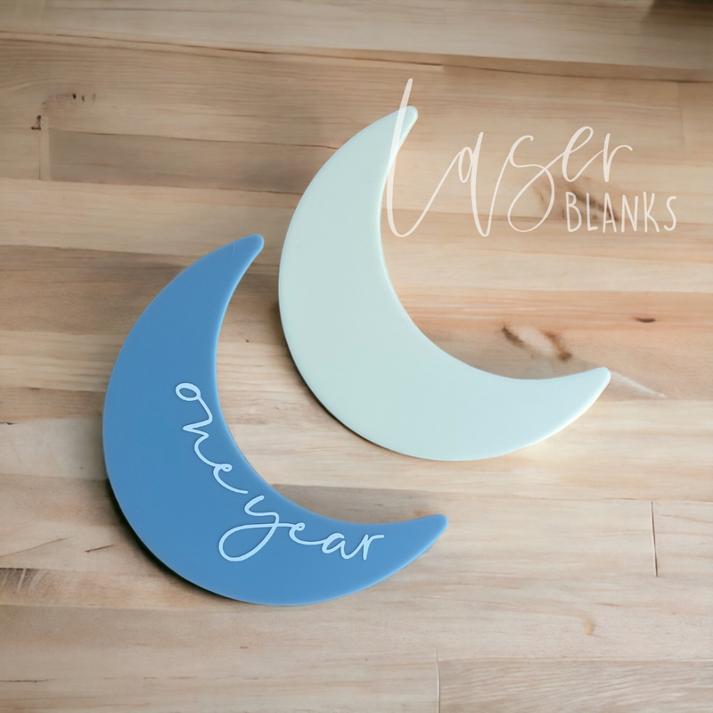 Crescent Announcement Moon | Acrylic Blank | Acrylic Shape | Crescent