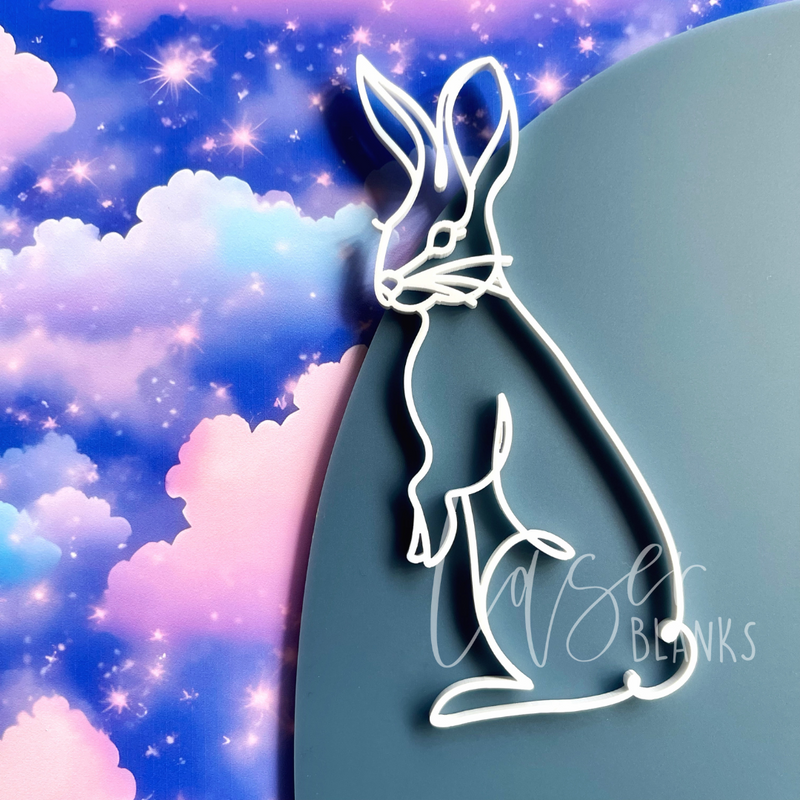Woodland Tall Bunny Line Art | Acrylic Blank