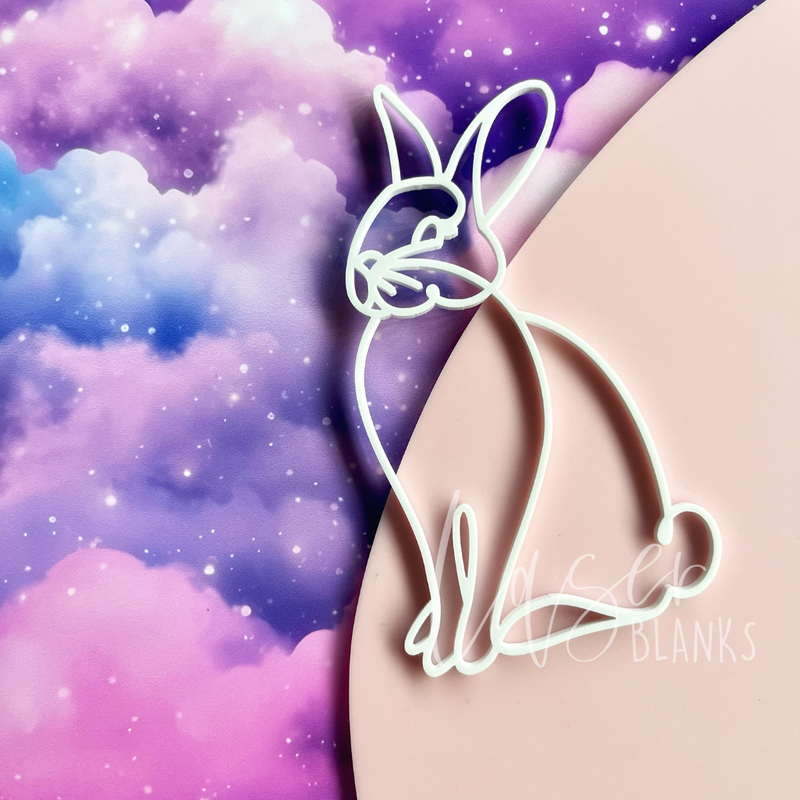 Woodland Sitting Bunny Line Art | Acrylic Blank