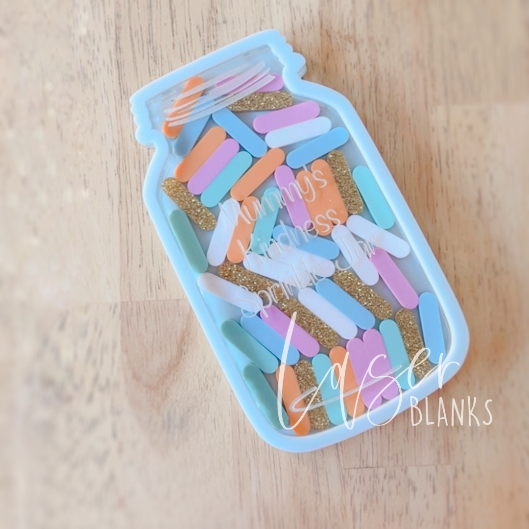 Sprinkle-shaped acrylic reward tokens in bright colours