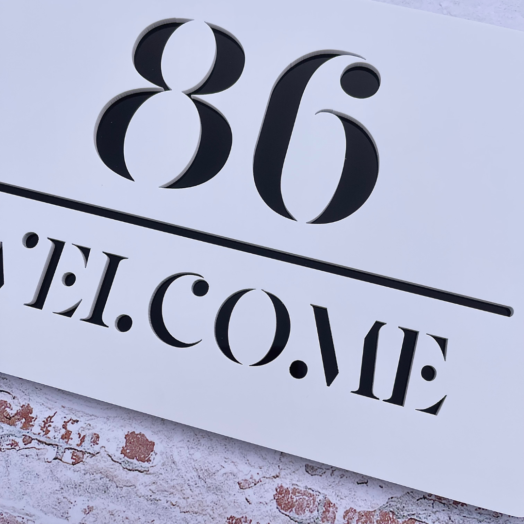 Small house number sign for units, townhouses or front gates