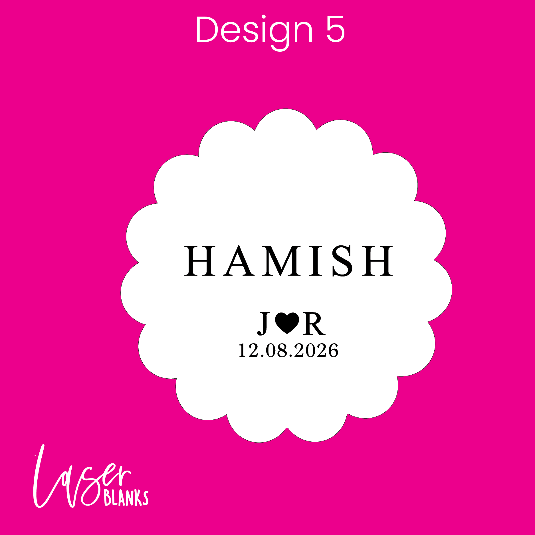 Delicate Scalloped Acrylic Name Card – Wedding Place Setting

