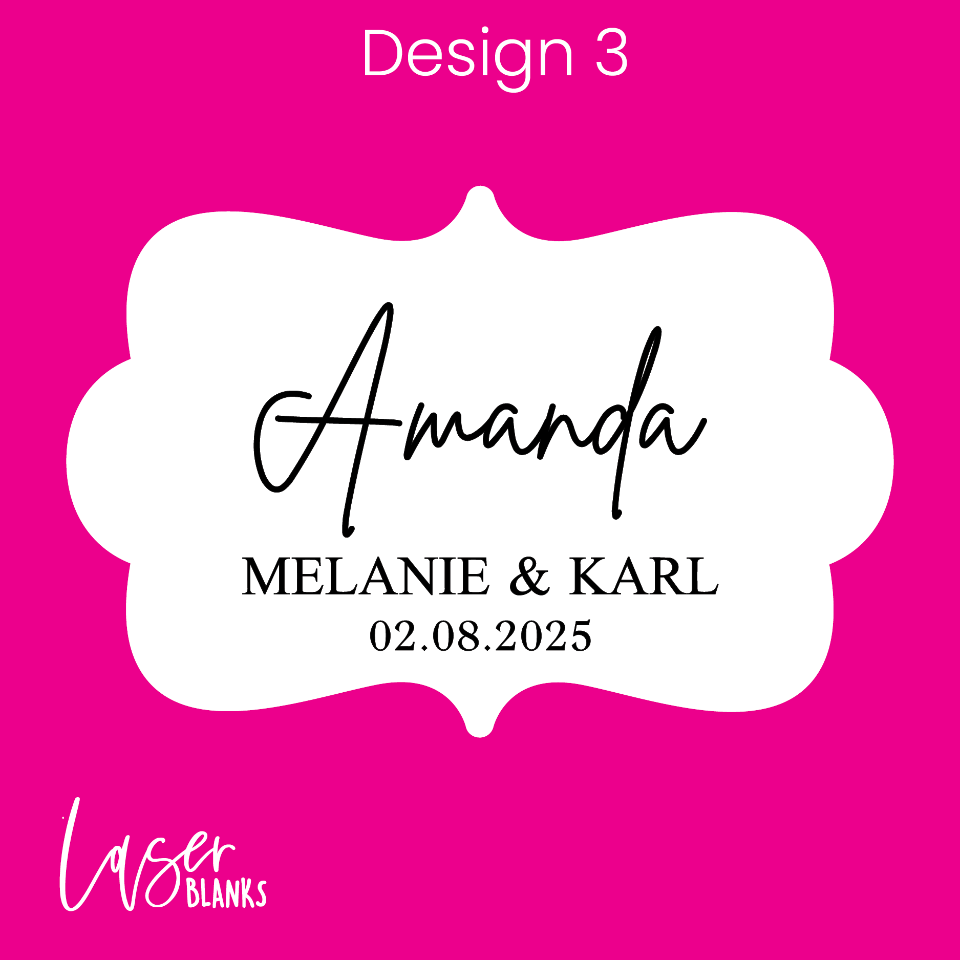 Traditional Name Tag in Frosted Acrylic – Custom Engraved
