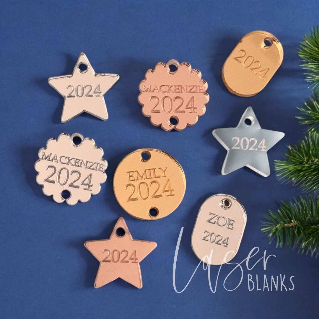 Ornament Tag | Engraved Year Tag | Bauble