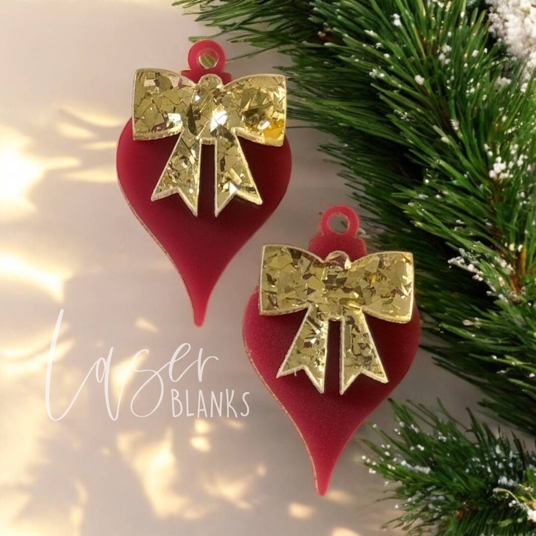 Christmas Bauble with Bow Earrings | Pack of 5 Pairs