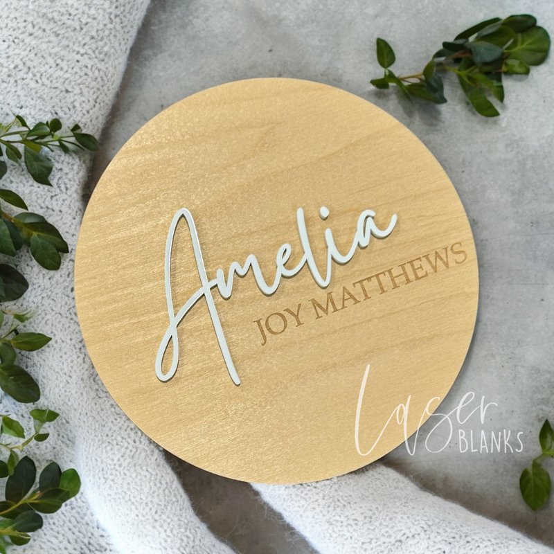Minimalist Birth Announcement | Name Announcement Plaque | Ready Made