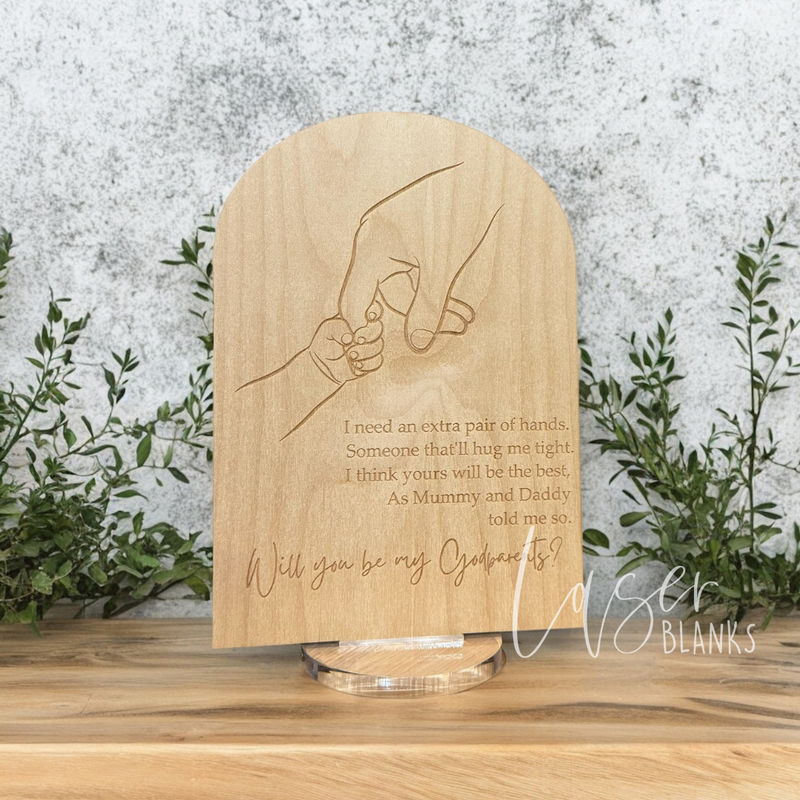 Personalised Hand Holding Plaque | Engraved Line Art Plaque | Ready Made