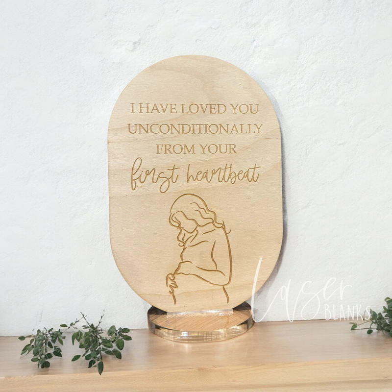 Personalised Pregnancy Plaque | Engraved Line Art Plaque | Ready Made