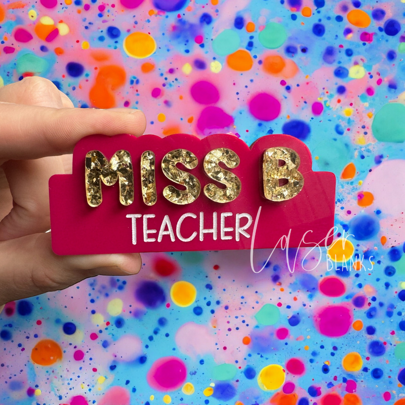 Personalised Occupation Badges | Nurse + Teacher Badges | Chunky Style Font